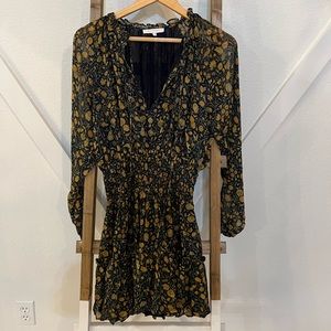 Vici Black and Gold Floral Dress